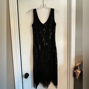 Elegant Black Sequin Dress